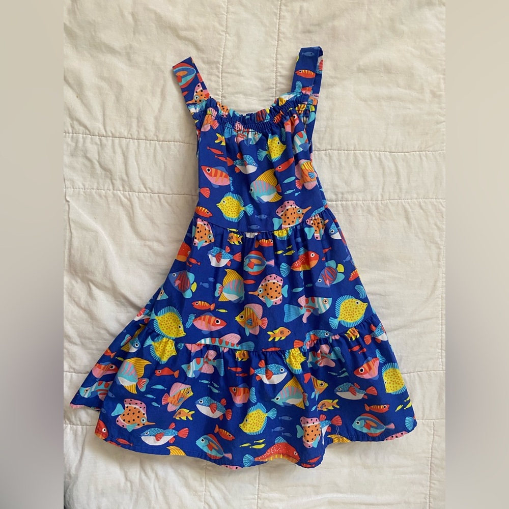 NWOT Gymboree fish dress with bloomers bright spring 100% cotton